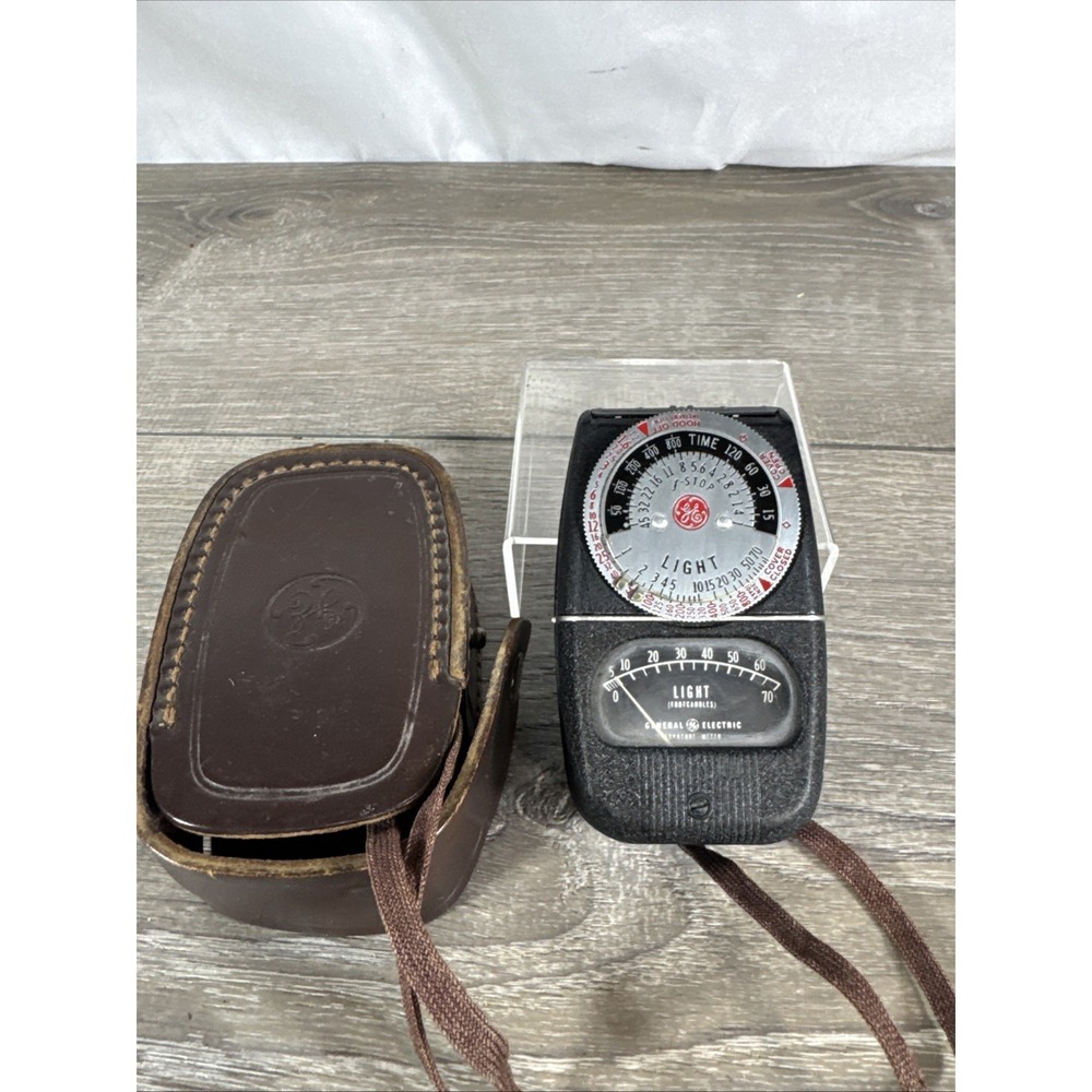 GE‎ Meter Light Exposure Type DW-68 W & Leather Case Tested USA General Electric